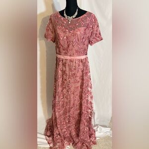 #45 Elegant Pink Lace Dress